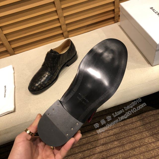 Balenciaga經典款男鞋 巴黎世家頂級版本進口原版小牛皮西裝鞋  hdbl1192